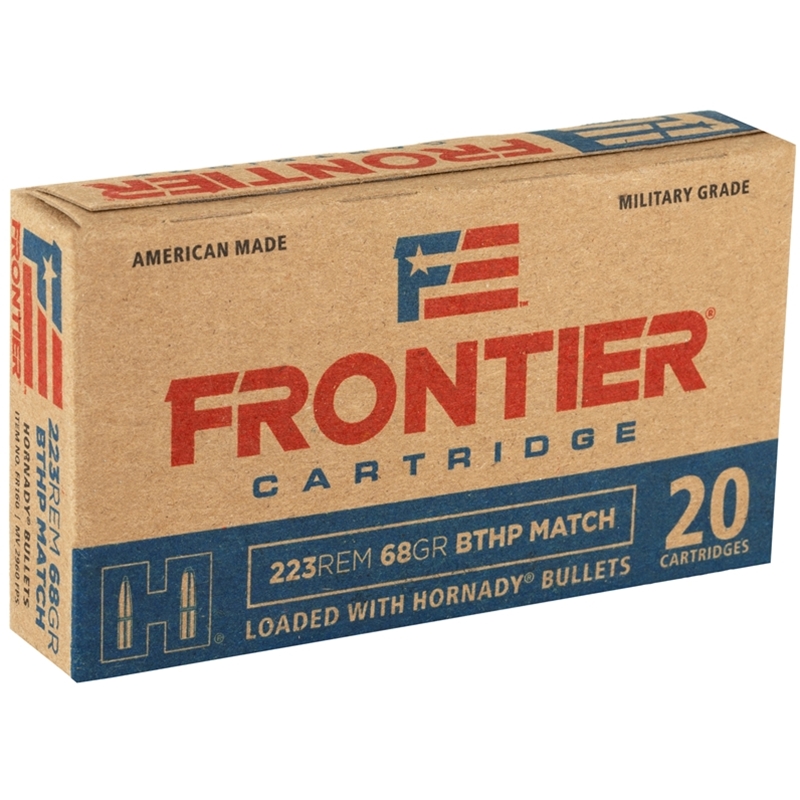 Frontier Cartridge Military Grade 223 Remington Ammo 68 Grain Hornady Boat Tail Hollow Point Match 