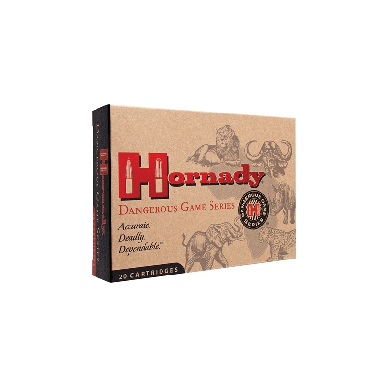 Hornady Dangerous Game 450 Rigby Ammo 480 Grain DGS Round Nose Solid