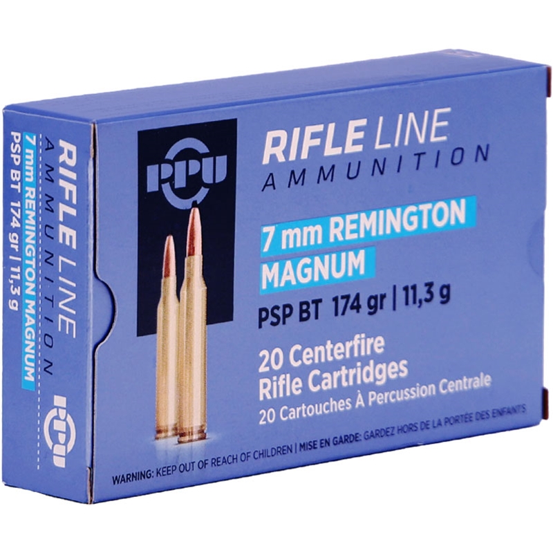 Prvi Partizan 7mm Remington Magnum Ammo 174 Grain Pointed Soft Point - PP7RM2