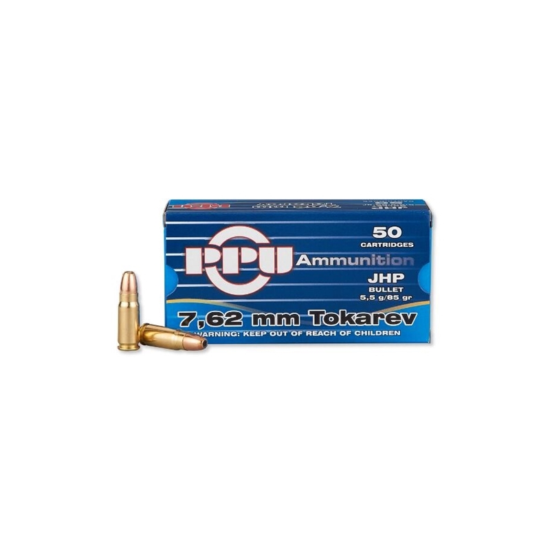 Prvi Partizan 7.62x25mm Tokarev Ammo 85 Grain Jacketed Hollow Point