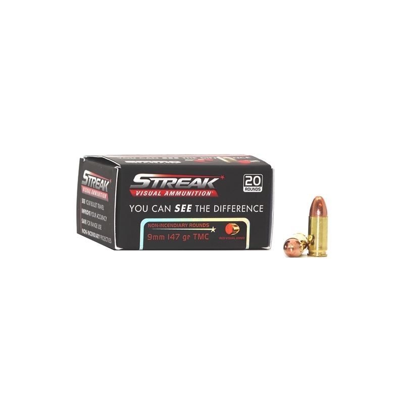 Ammo Inc Streak 9mm Luger Ammo 147 Grain Red Tracer 