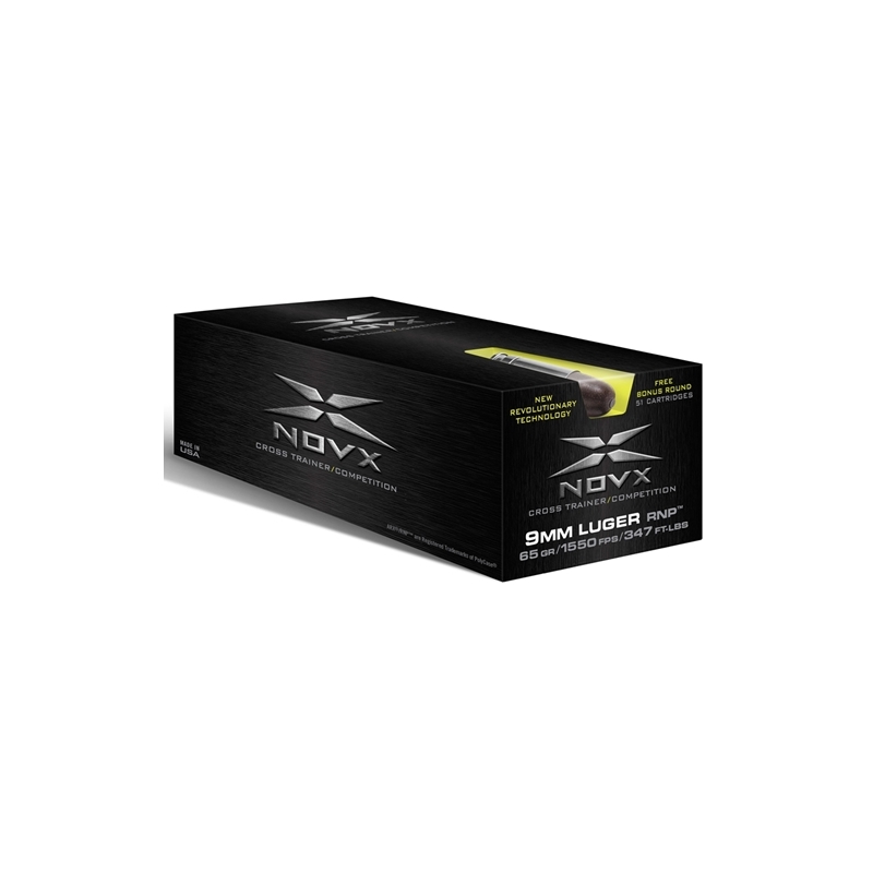 NovX Cross Trainer/Competition 9mm Luger Ammo 65 Grain RNP Lead-Free
