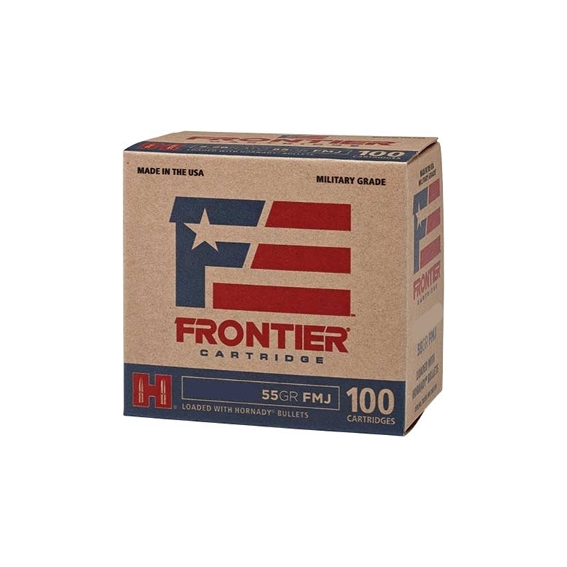 Frontier Cartridge Military Grade 5.56x45mm NATO Ammo XM193 55 Grain Hornady Full Metal Jacket Boat 1000 Rounds 