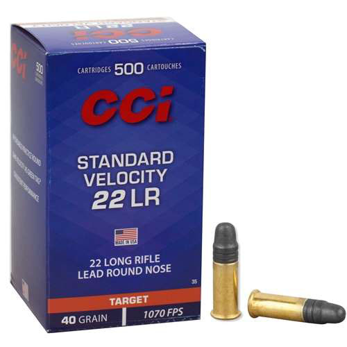 CCI Standard Velocity Target 22 Long Rifle Ammo 40 Grain Lead Round Nose