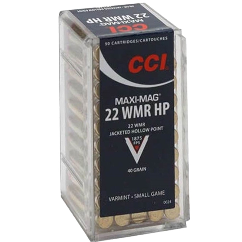 CCI Maxi-Mag 22 WMR Ammunition 40 Grain Jacketed Hollow Point - 0024