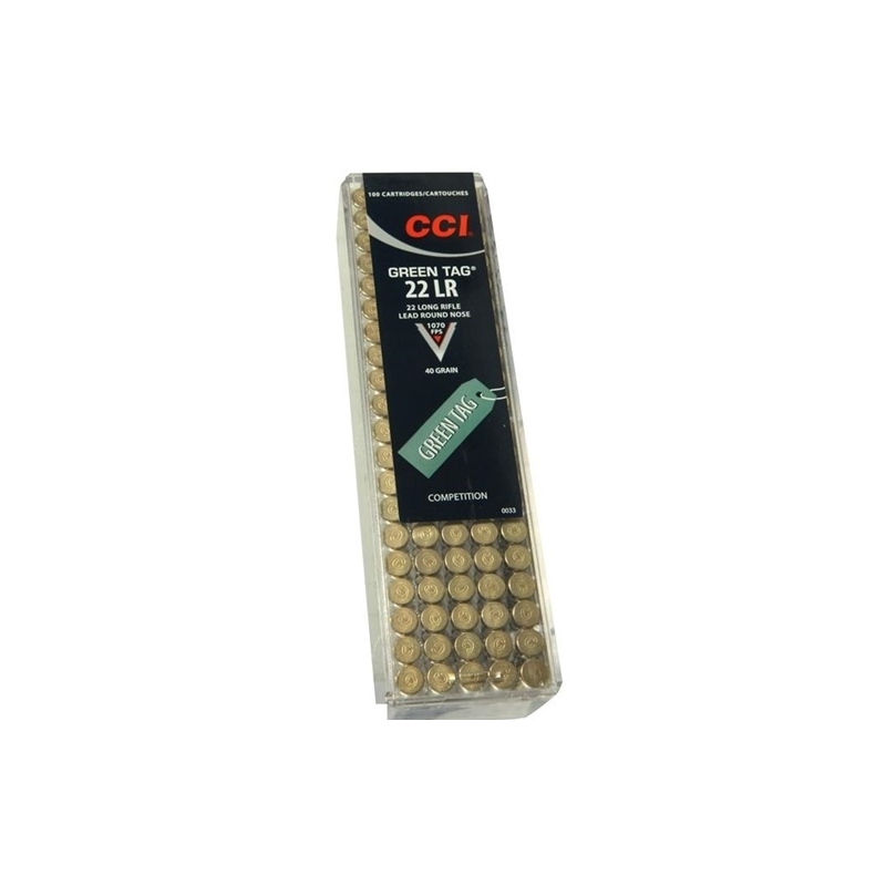 CCI Green Tag Competition 22 Long Rifle Ammo 40 Grain Lead Round Nose