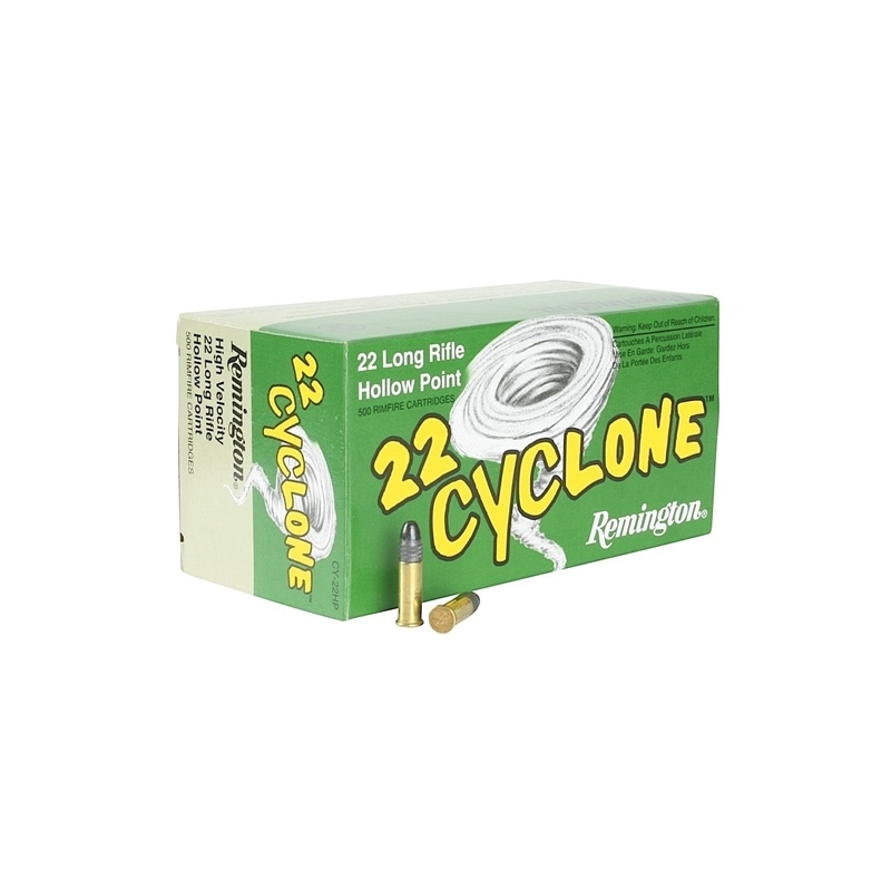 Remington Cyclone 22 Long Rifle Ammo 36 Grain Lead Hollow Point 500 Rounds