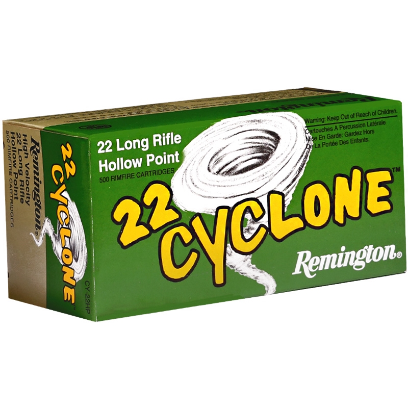 Remington Cyclone 22 Long Rifle Ammo 36 Grain Lead Hollow Point 500 Rounds - CY22HP