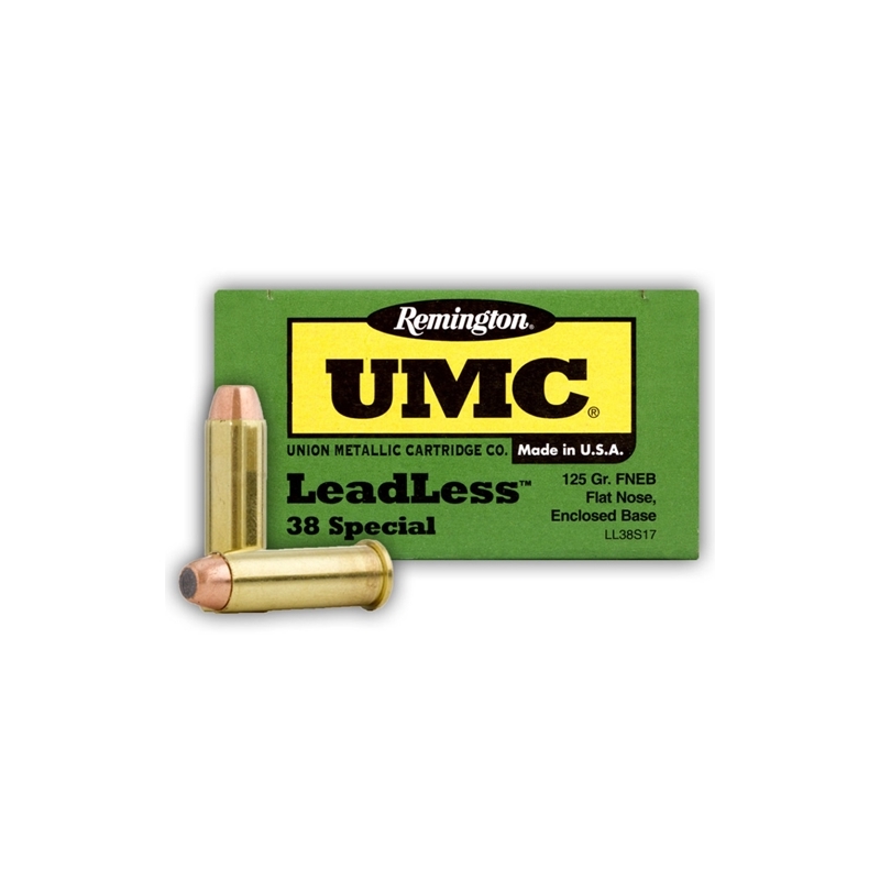 Remington UMC 38 Special Ammo 125 Grain LeadLess Jacketed Flat Nose Enclosed Base