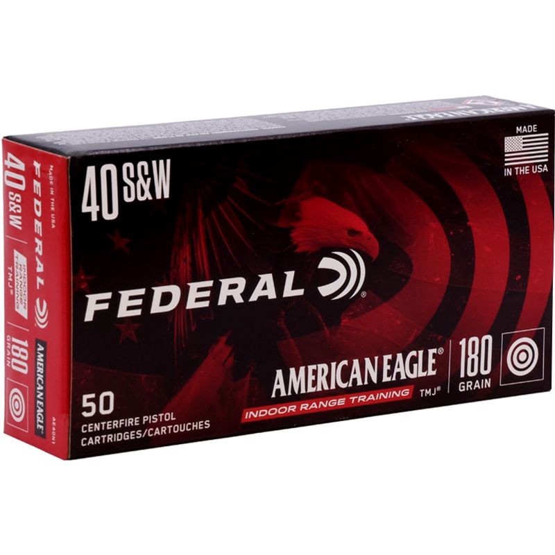 Federal American Eagle 40 S&W Ammo 180 Grain Total Metal Jacket